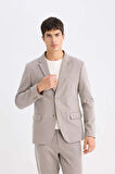 DeFacto Slim Fit Dar Kesim Ceket Yaka Düğmeli Blazer Ceket D6074AX24AUER37