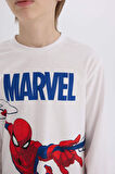 Erkek Çocuk Pijama Takımı Marvel Spiderman Bisiklet Yaka Uzun Kollu Üst Uzun Alt
