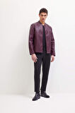 DeFacto Su İtici Slim Fit Dar Kesim Dik Yaka Fermuarlı Suni Deri Mont D8525AX25SPBR34