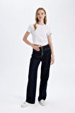 DeFacto 90's Wide Leg Yüksek Bel Uzun Jean Pantolon D5830AX24WNNM34