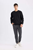DeFacto Slim Fit Dar Kesim Jogger Eşofman Altı Basic Düz Pike Beli Bağcıklı Lastikli Paça Cepli  R9262AZ24AUAR184