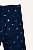 DeFacto Erkek Çocuk Pijama Takımı Bisiklet Yaka Baskılı Uzun Kollu Üst Desenli Alt D5215A824WNWT34