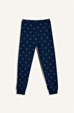 DeFacto Erkek Çocuk Pijama Takımı Bisiklet Yaka Baskılı Uzun Kollu Üst Desenli Alt D5215A824WNWT34