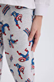 DeFacto Erkek Çocuk Pijama Takımı Marvel Comics Bisiklet Yaka Uzun Kollu Üst Uzun Alt D6435A824WNWT34
