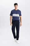DeFacto Jogger Lacivert Pantolon Basic Düz Beli Lastikli Bağcıklı Cepli Düz Paça D8640AX24AUNV64