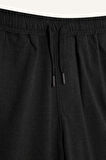 	Basic Düz Beli Lastikli Bağcıklı Cepli Jogger Düz Paça Lacivert Pantolon