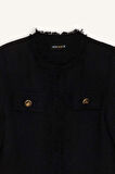 Crop Bisiklet Yaka Tweed Blazer Ceket