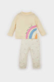 Kız Bebek Pijama Takımı Gökkuşağı Baskılı Uzun Kollu Üst Beli Lastikli Alt