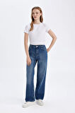 DeFacto 90's Wide Leg Yüksek Bel Uzun Jean Yıkamalı Pantolon D8153AX24WNNM34