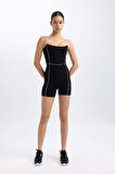 DeFactoFit İnce Askılı Kısa Spor Tulum C0559AX24SMBK81