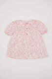 DeFacto Kız Bebek Büyük Yaka Krinkıl Viskon Çiçekli Kısa Kollu Bluz C3761A524SMPN167