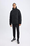 DeFactoFit Şişme Mont Su İtici Slim Fit Dar Kesim Kapüşonlu Fermuarlı Cepli A3519AX24WNBK81