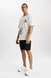 DeFactoFit NBA Los Angeles Lakers Boxy Fit Bisiklet Yaka Kısa Kollu Tişört B9895AX24SMGR94