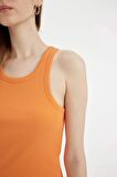 DeFacto Bodycon Halter Yaka Fitilli Kaşkorse Basic Düz Kolsuz Midi Elbise U8106AZ24SMOG341