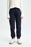 DeFacto Kız Çocuk Lacivert Standart Fit Beli Paçası Lastikli Basic Düz Okul Jogger Eşofman Altı Y1226A624AUNV251