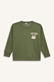 DeFacto Erkek Çocuk Oversize Geniş Kalıp Bisiklet Yaka Sırt Baskılı Kalın Sweatshirt C9803A824WNKH440