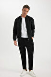 Slim Fit Bomber Mont Ceket Dar Kesim Kolej Yaka Fermuarlı Çift Cepli Mevsimlik Hafif 