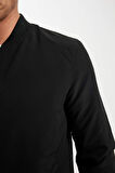Slim Fit Bomber Mont Ceket Dar Kesim Kolej Yaka Fermuarlı Çift Cepli Mevsimlik Hafif 