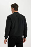 Slim Fit Bomber Mont Ceket Dar Kesim Kolej Yaka Fermuarlı Çift Cepli Mevsimlik Hafif 