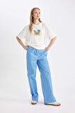 DeFacto Coool Straight Fit Çizgili Normal Bel Poplin Pantolon D4855AX24HSBE86