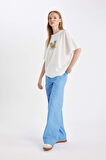 DeFacto Coool Straight Fit Çizgili Normal Bel Poplin Pantolon D4855AX24HSBE86