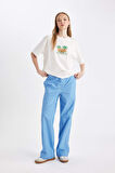 DeFacto Coool Straight Fit Çizgili Normal Bel Poplin Pantolon D4855AX24HSBE86