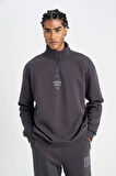 DeFactoFit NBA Chicago Bulls Oversize Fit Dik Yaka Fermuarlı Kalın Sweatshirt C9261AX24AUAR231
