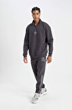 DeFactoFit NBA Chicago Bulls Oversize Fit Dik Yaka Fermuarlı Kalın Sweatshirt C9261AX24AUAR231