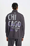 DeFactoFit NBA Chicago Bulls Oversize Fit Dik Yaka Fermuarlı Kalın Sweatshirt C9261AX24AUAR231