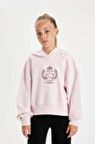 DeFacto Kız Çocuk Oversize Geniş Kalıp Kapüşonlu İşlemeli Kalın Sweatshirt D2885A824WNPN440