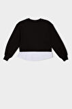 DeFacto Kız Çocuk Relax Fit Bisiklet Yaka Etek Ucu Detaylı Sweatshirt D0703A824AUBK81
