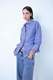 DeFacto Oversize Fit Poplin Uzun Kollu Gömlek D4899AX24AUBE270