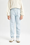 DeFacto Kız Çocuk Standart Fit Beli Paçası Lastikli Basic Düz Jogger Eşofman Altı D3206A824WNBE523