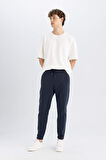 Standart Fit Fleto Cepli Esnek Paça Kalın Basic Sweatshirt Kumaşı Eşofman Altı