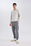 DeFacto Relax Fit Kalın Jogger Eşofman Altı Basic Düz Beli Bağcıklı Lastikli Paça Cepli  U7438AZ24AUGR439