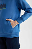 DeFacto Erkek Çocuk Kapüşonlu Sırt Baskılı Cepli Kalın Sweatshirt D3052A824WNBE776