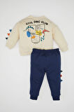 DeFacto Erkek Bebek 3D Baskılı İnce Sweatshirt Eşofman Altı 2'li Takım D3934A524WNER42