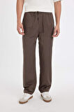 DeFacto Yazlık Gabardin Pantolon Wide Straight Bol Rahat Kesim Geniş Düz Paça Cepli C9159AX24AUBN571