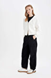 DeFacto Coool Paraşüt Poplin Pantolon Basic Düz Cepli Beli Lastikli A6266AX24AUBK27