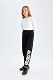 DeFacto Kız Çocuk Baskılı Beli Paçası Lastikli Siyah Jogger Eşofman Altı D3209A824WNBK81