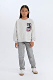 DeFacto Kız Çocuk Disney Mickey & Minnie Relax Fit Bisiklet Yaka Sweatshirt D3116A824WNGR503