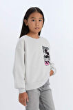 DeFacto Kız Çocuk Disney Mickey & Minnie Relax Fit Bisiklet Yaka Sweatshirt D3116A824WNGR503