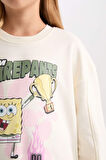 DeFacto Kız Çocuk SpongeBob Relax Fit Bisiklet Yaka 3D Sweatshirt D3111A824WNER99