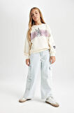 Kız Çocuk Looney Tunes Relax Fit Bisiklet Yaka Sweatshirt