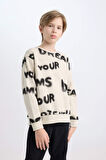 DeFacto Erkek Çocuk 2'li Takım Desenli Bisiklet Yaka Kalın Sweatshirt Beli Lastikli Jogger Eşofman Altı D3562A824WNER117
