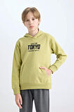 DeFacto Erkek Çocuk 2'li Takım Baskılı Bisiklet Yaka Kanguru Cepli Sweatshirt Beli Lastikli Jogger Eşofman Altı D3566A824WNKH446