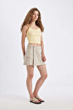 DeFacto Regular Fit Normal Bel Kargo Cepli Gabardin Şort Etek D4991AX24AUBG155
