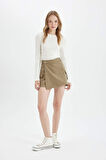 DeFacto Regular Fit Normal Bel Kargo Cepli Gabardin Şort Etek D4991AX24AUKH474