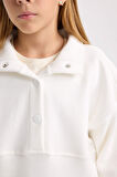 DeFacto Kız Çocuk Relax Fit Çıtçıtlı Dik Yaka Basic Düz Sweatshirt D4685A824WNER99