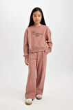 DeFacto Kız Çocuk Wide Leg Geniş Bol Paça Beli Lastikli Eşofman Altı D3974A824WNBR165